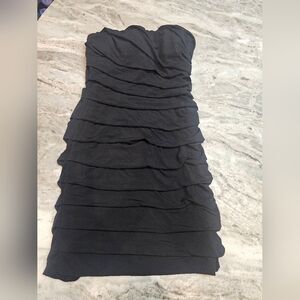 Indie Black Strapless Ruched Bodycon Mini Dress Size M